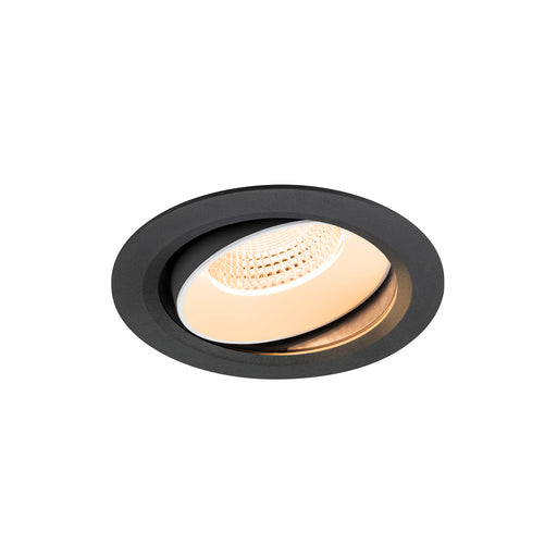 Recessed ceiling light fixture, black finish.