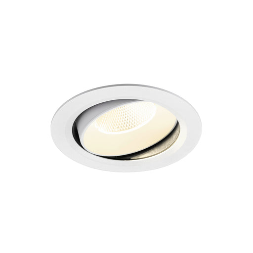 White recessed adjustable LED downlight.