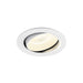White recessed ceiling light fixture, adjustable angle.