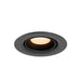 Recessed ceiling light fixture, metal with textured gray finish.