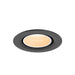Recessed ceiling light fixture, metal with textured black finish.