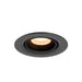 Recessed ceiling light fixture, metal with textured gray finish.