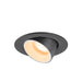 Recessed ceiling light fixture, adjustable, with a textured black finish.