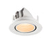 White recessed ceiling light fixture, adjustable angle.
