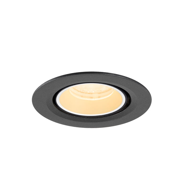 Recessed ceiling light fixture, metal with textured black finish.
