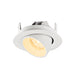 White recessed ceiling light fixture, adjustable angle.