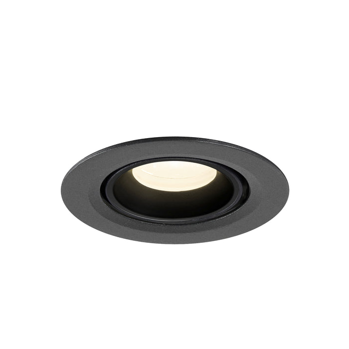 Recessed ceiling light fixture, metal with textured gray finish.