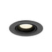 Recessed ceiling light fixture, metal with textured gray finish.