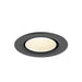 Recessed ceiling light fixture, metal with textured gray finish.