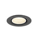 Recessed ceiling light fixture, dark gray finish.