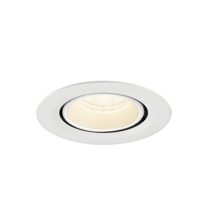 White recessed ceiling light fixture with a textured finish.