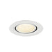 White recessed ceiling light fixture with a textured finish.