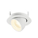 White recessed adjustable downlight fixture with textured finish.