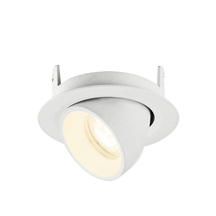 White textured recessed adjustable spotlight.