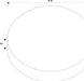 Technical drawing of a round object with dimensions.