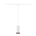 White cylinder pendant light fixture, metal, matte finish, track mounted.