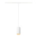 White metal track lighting pendant.