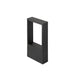 Modern rectangular bollard light, dark gray finish, surface mount.