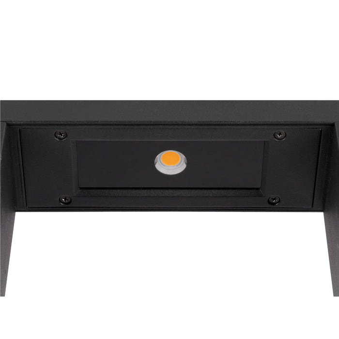 Black recessed step light, metal with a matte finish.