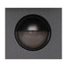 Black recessed step light, metal with textured finish.