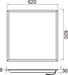 Square LED panel light dimensions, 620x620mm, 8-36mm thickness.