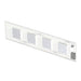 White LED vanity light with four brushed aluminum panels, surface mounted.