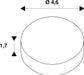 Technical drawing of a round component with dimensions 4.6 diameter and 1.7 height.