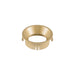 Metal recessed lighting trim ring, gold finish.