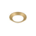Gold finish recessed lighting trim.