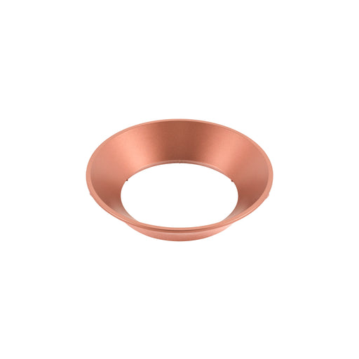 Recessed light trim, metal, rose gold finish.