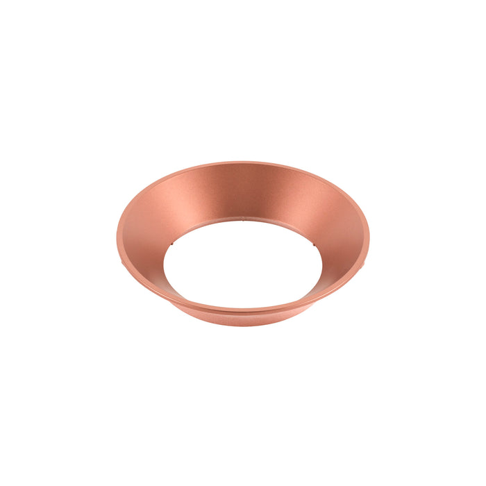 Recessed light trim, metal, rose gold finish.