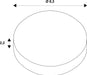 Technical drawing of a white round object with dimensions 8.3 and 2.2.