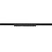 Black track lighting fixture, surface mounted.