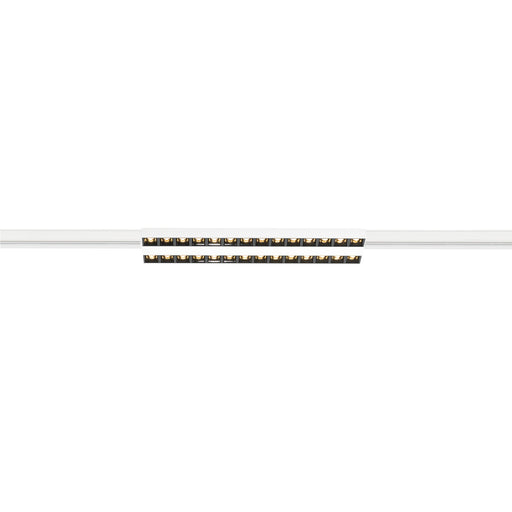 White track lighting fixture with black recessed lights.