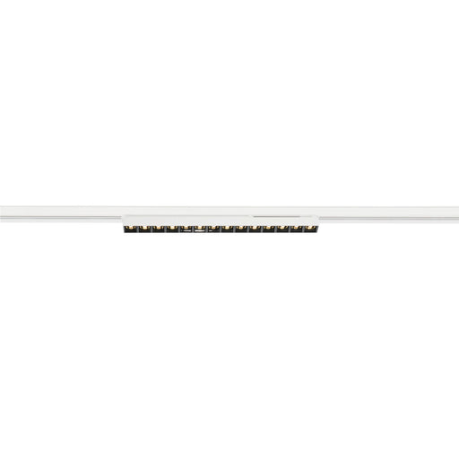 White track lighting fixture with multiple recessed LED lights.