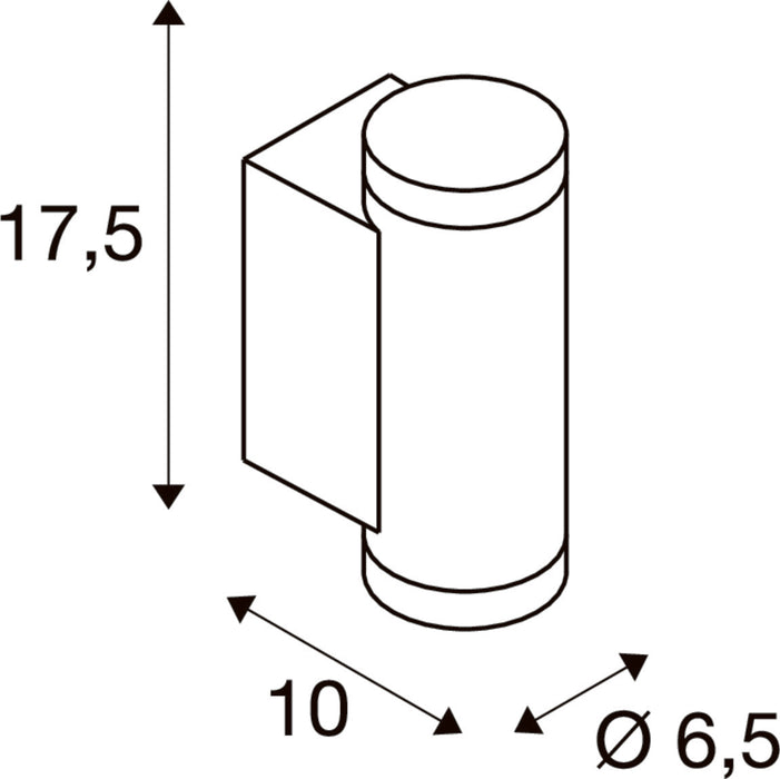Technical drawing of a wall-mounted cylindrical hook with dimensions.
