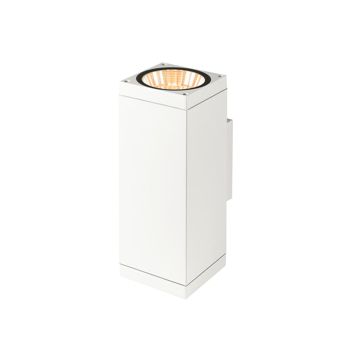 White aluminum wall-mounted spotlight with a matte finish.