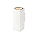 White aluminum wall-mounted spotlight with a matte finish.
