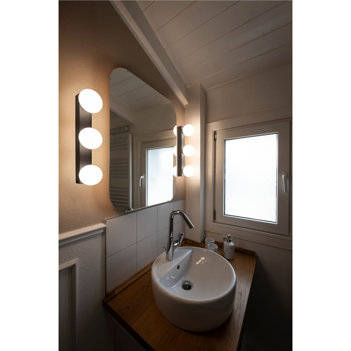 SLV 1010194 SUN Mirror, Wall-mounted light, triple, 2700/3000/4000 K, TOUCH button, 13W, IP44, black (MD02)