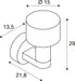 Technical drawing of a wall-mounted fixture with dimensions.