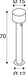 Technical drawing of a white cylindrical doorstop with dimensions.