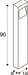 Diagram of a white bollard light fixture with dimensions.