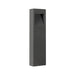 Gray aluminum outdoor bollard light fixture with a textured finish and ground mounting.