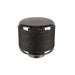 Black glass and woven fabric light fixture with a polished finish.