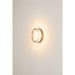 Round glass wall sconce with a gold finish.