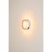 Glass wall sconce with chrome finish.