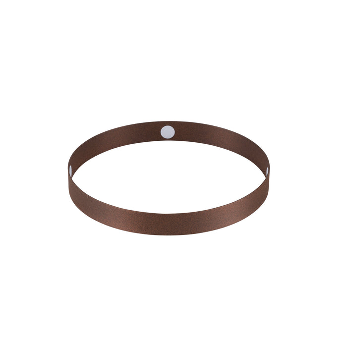 Metal ceiling light canopy band, bronze finish.