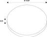 Technical drawing of a white circular object with dimensions 19.97 and 2.33.