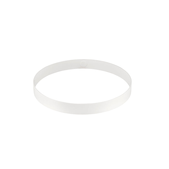 White plastic flush mount ceiling light trim.