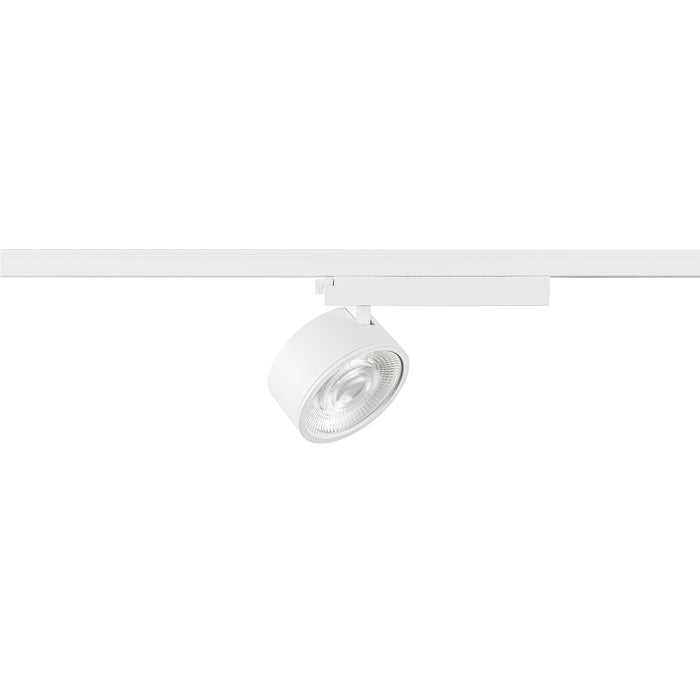 White metal track lighting fixture.